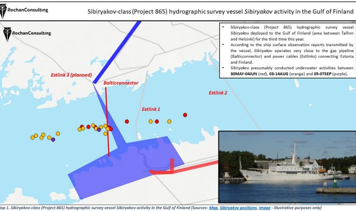 Analüüsifirma Rochen hoiatas hiljaaegu, et Venemaa võib sihtida Eesti ja Soome vahelist gaasijuhet, sest selle lähistel toimetas Venemaa laev, mille asukohasaatja oli välja lülitatud.