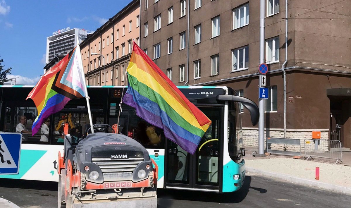 EKSINUD TEELT: Homoteerull oli sunnitud marsi vahele jätma, kuna sattus kogemata hoopis Kaubamaja kõrvale asfalti panema.