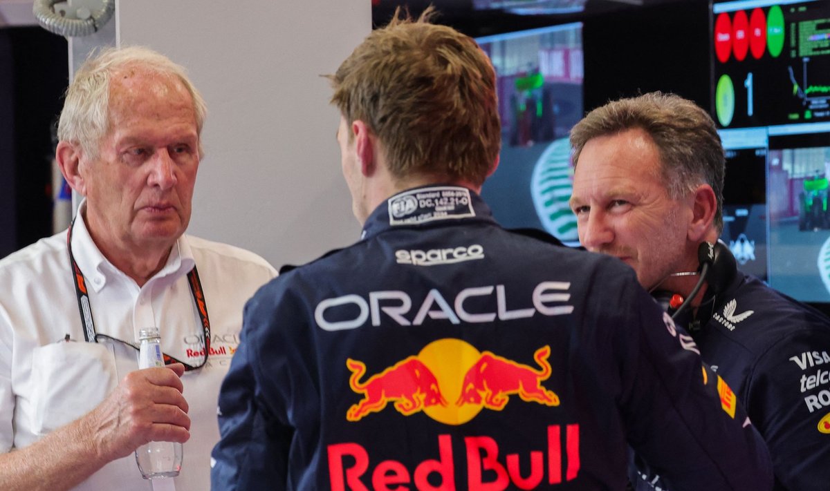 Helmut Marko (vasakul) koos Max Verstappeni ja  Christian Horneriga