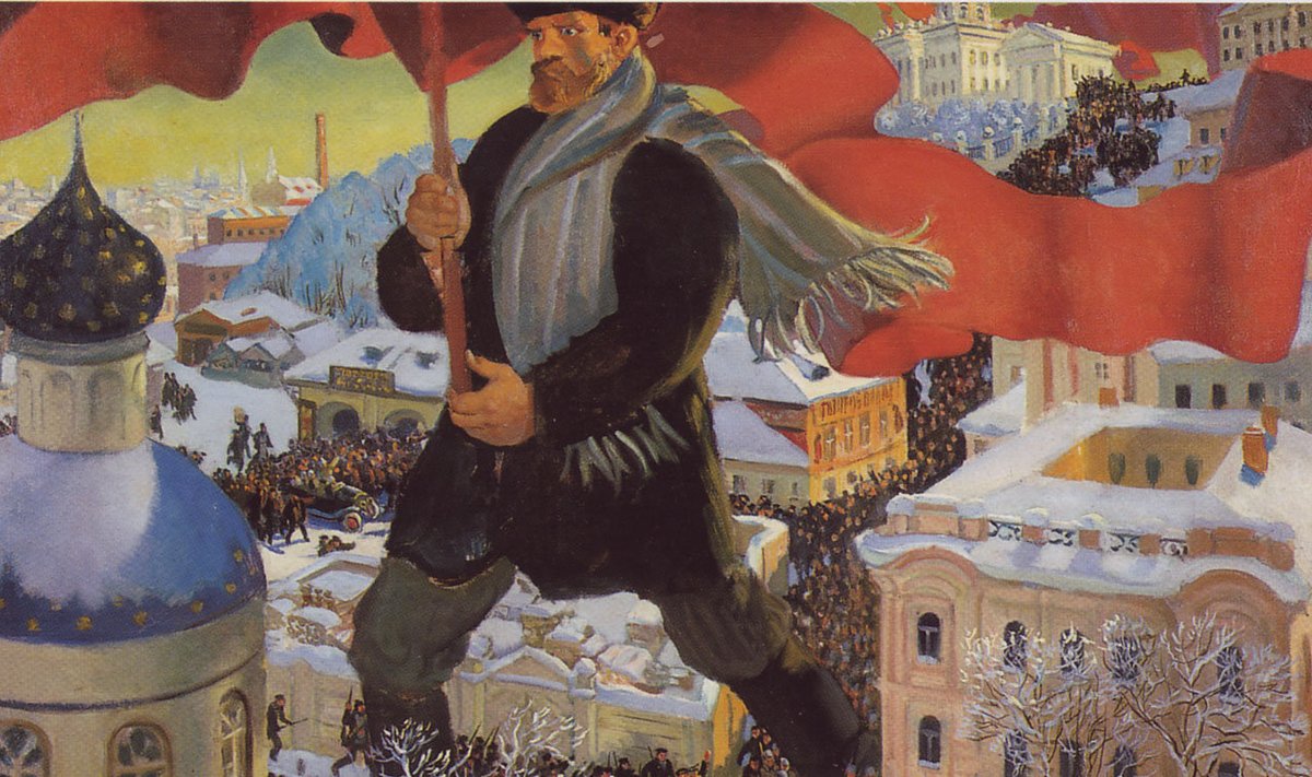 Boriss Kustodijevi maal "Bolševik" aastast 1920