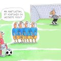 Jalgpalli EMi karikatuur | Mängijad kahtlustavad kokkumängu