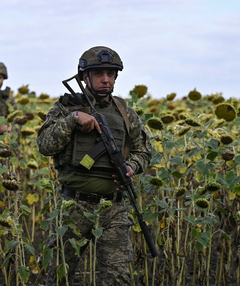 Ukraina sõdur Pokrovski lähedal.