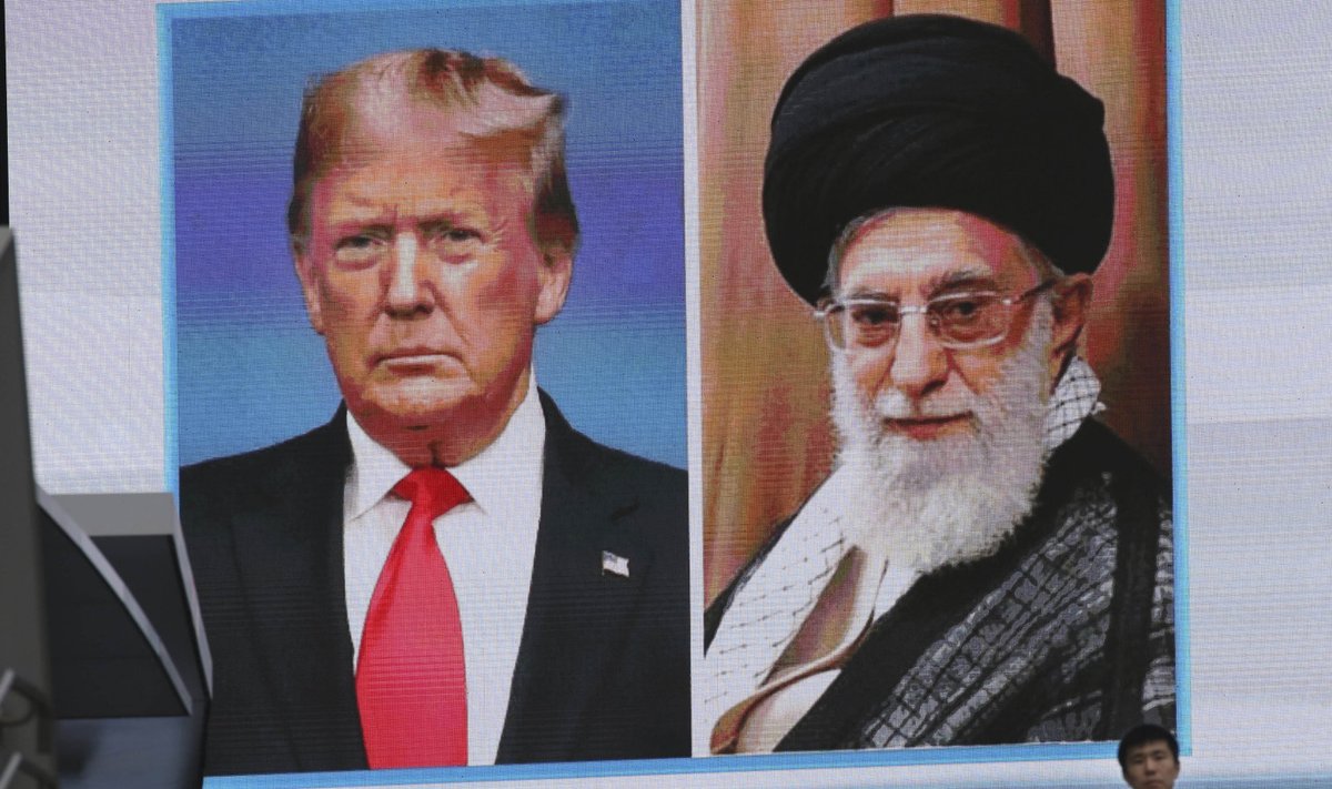 Donald Trump ja Ali Khamenei teleekraanil