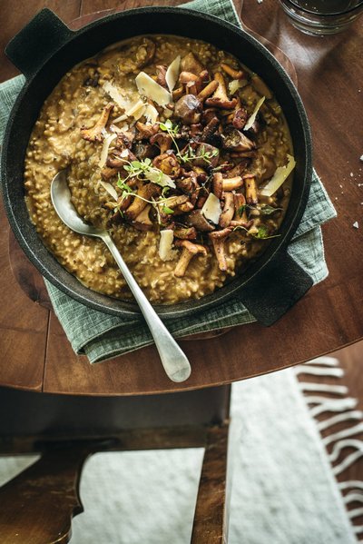 Risoto kaerakruupide, seente ja kõrvitsaga