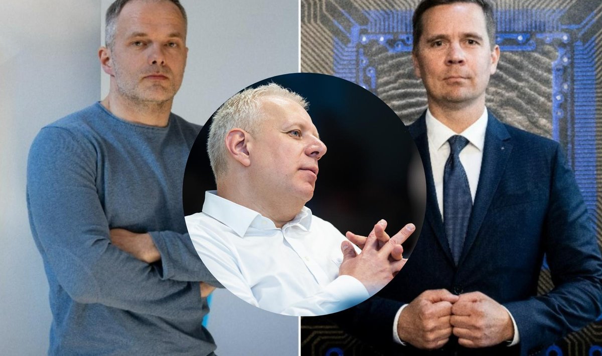 Endine kaitseministeeriumi asekantsler Meelis Oidsalu (vasakul), Delfi ja Eesti Päevalehe peatoimetaja Urmo Soonvald (keskel) ning välisluureameti juht Mikk Marran (paremal).