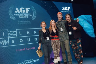 Vasakult: Kadi Aguraijuja (I Land Sound roheprogrammi eestvedaja), Claire O'Neill (A Greener Future CEO), Paap Uspenski (I Land Sound festivali peakorraldaja), Louis VI (räppar, multi-instrumentalist, aktivist)
