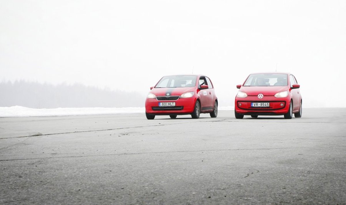 VW Up! 1.0 75 hj ja Škoda Citigo 1.0 60 hj. Up! alates 8565 eurost, Citigo alates ca 8000 eurost.