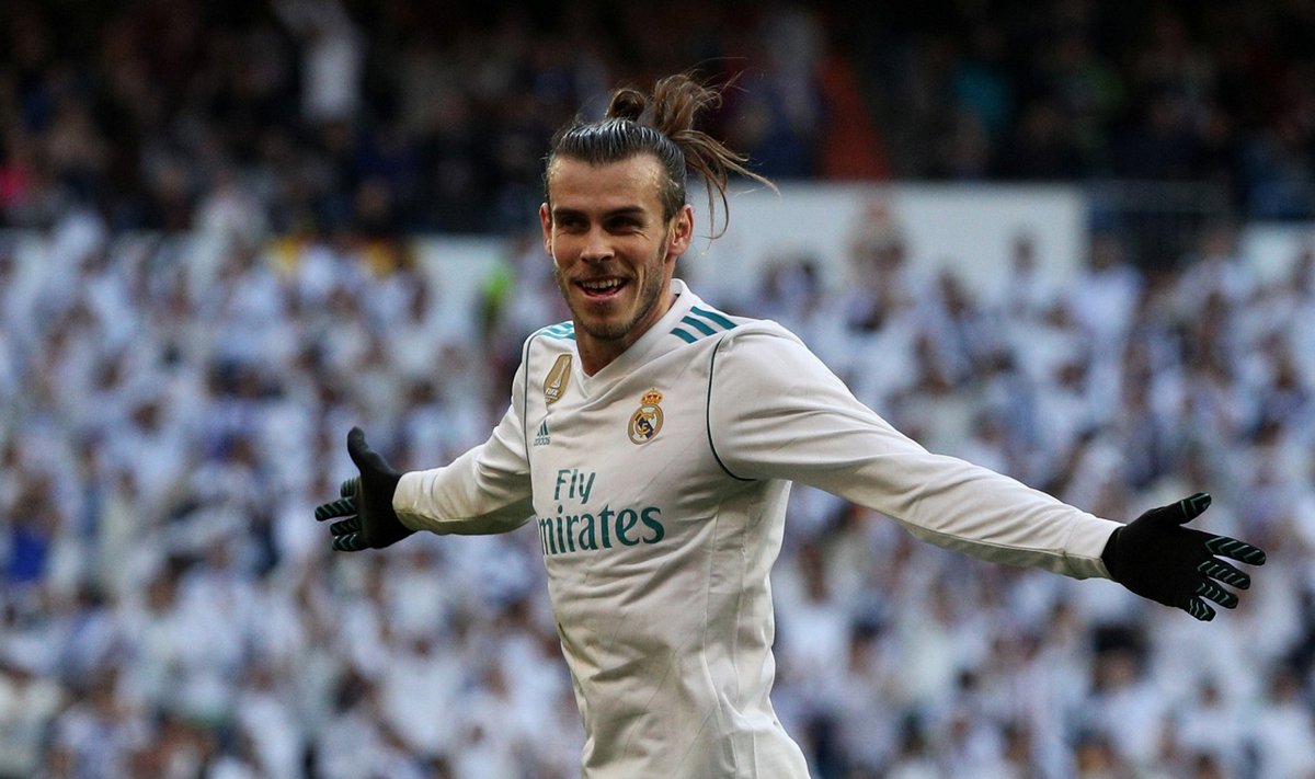 Gareth Bale tähistamas Deportivo La Coruna vastu löödud väravat.