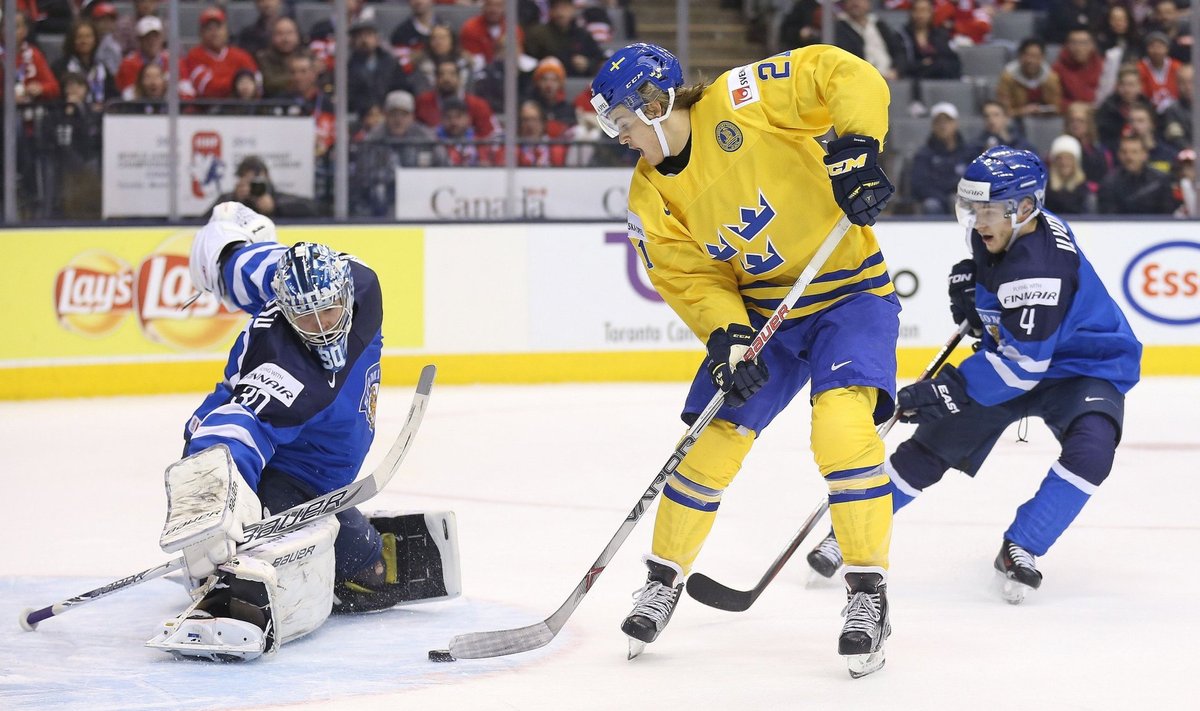 Jäähoki U20 MM-i veerandfinaal Rootsi - Soome
