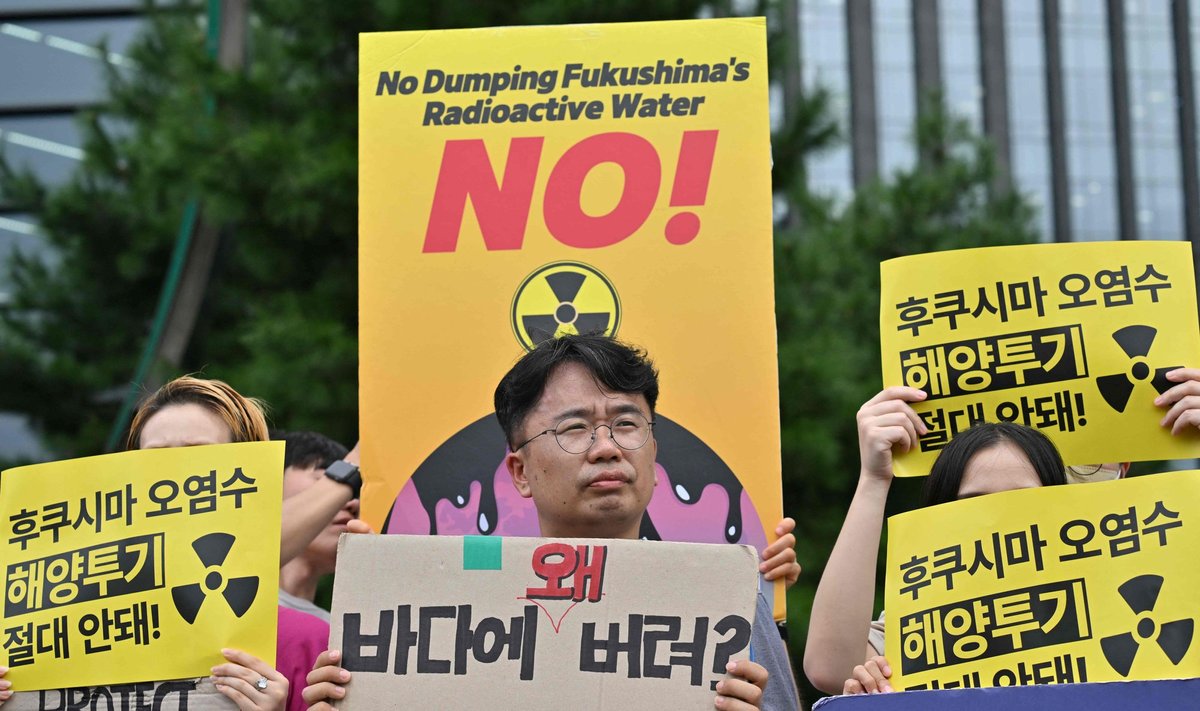 Протесты в Южной Корее против выбросов в океан.