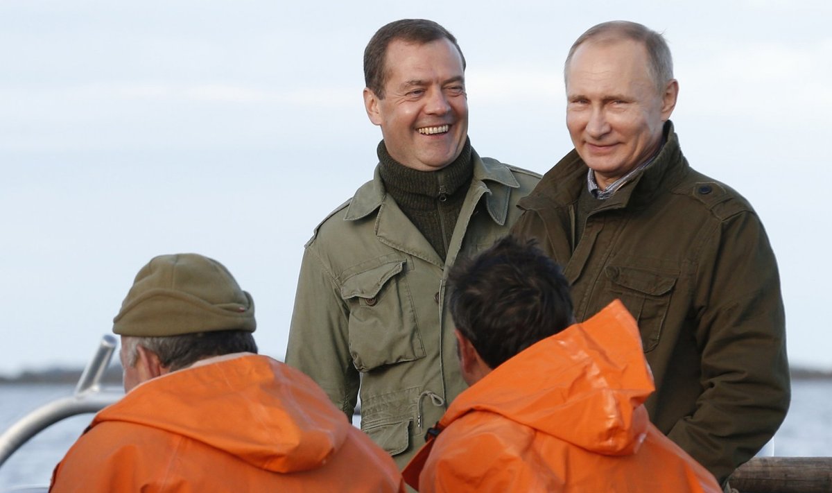 Putin ja Medvedev Lipno saarel