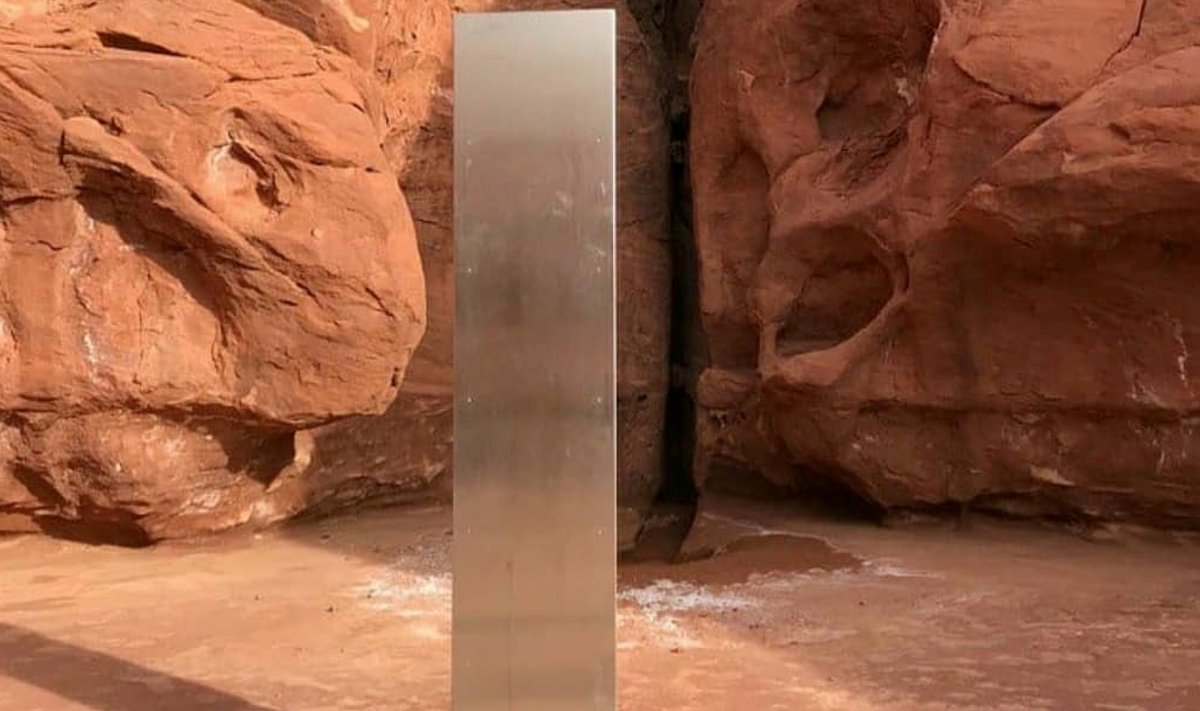 FILE PHOTO: Metal monolith is discovered in Red Rock Country in Utah