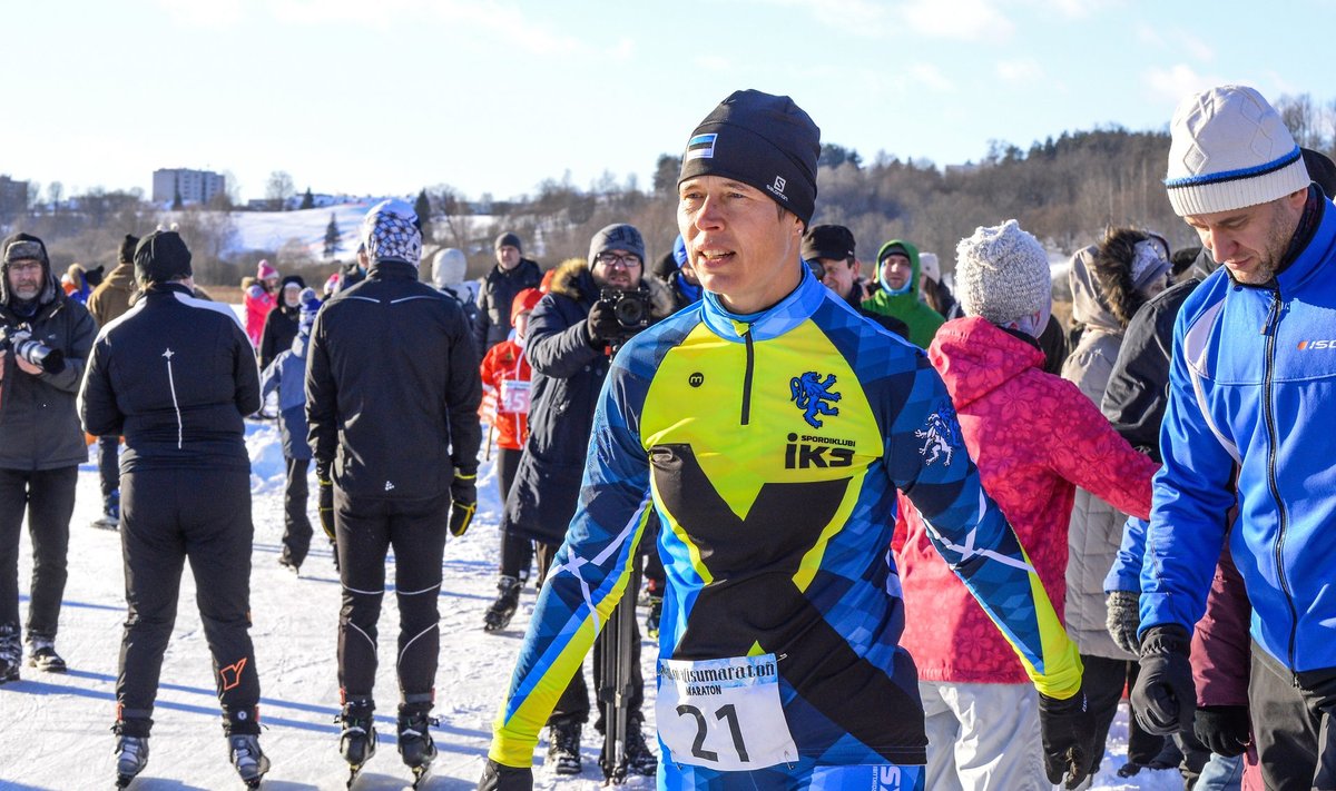 Kersti Kaljulaid on ka ise tuntud tubli tervisesportlasena - siin on ta Mulgi Uisumaratonil
