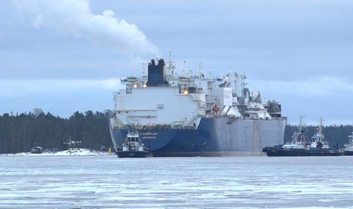 LNG-laev Exemplar jõudis lõpus Soome Ingå sadamasse.