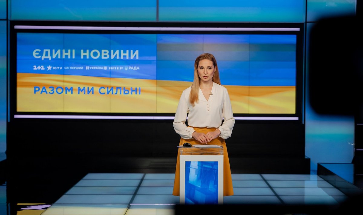 Enamik Ukraina uudistekanaleid laseb eetrisse sama saadet, mille materjali teeb kuus kanalit vaheldumisi.