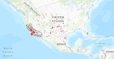 Kaardilt on näha, et kuigi mujalgi Ameerikas leidub põlenguid, on Californias siiski asjalood kõige hullemad.