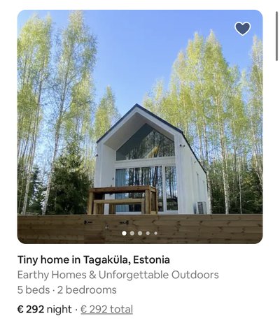Kuvatõmmis Airbnb kodulehelt