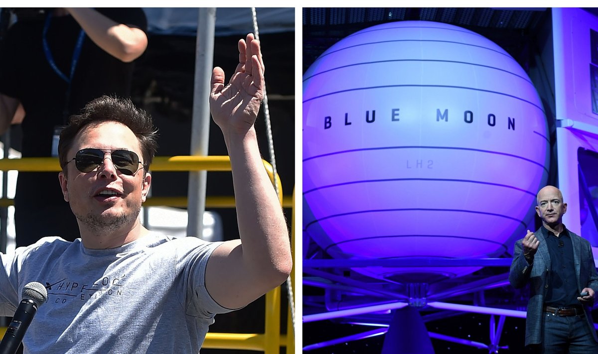 Elon Musk (vasakul) ja Jeff Bezos peavad võidujooksu kosmosele.