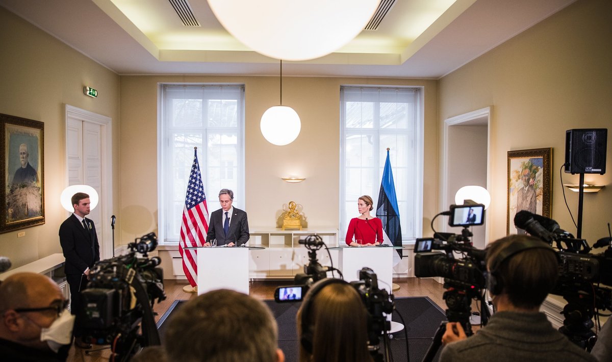 KÜLAS, ET TOETADA: USA välisminiter Antony Blinken kohtus peaminister Kaja Kallasega. Ameeriklane on külastamas mitmeid Ida-Euroopa riike.