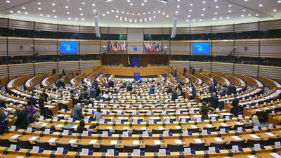 Зал заседаний Европарламента в Брюсселе