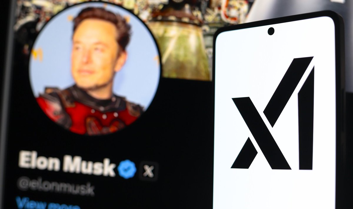 Twitteri tehisintellekti logo Elon Muski profiilipildil. Nii Muski kui ka tema tekstirobotit süüdistatakse valeinfo levitamises.