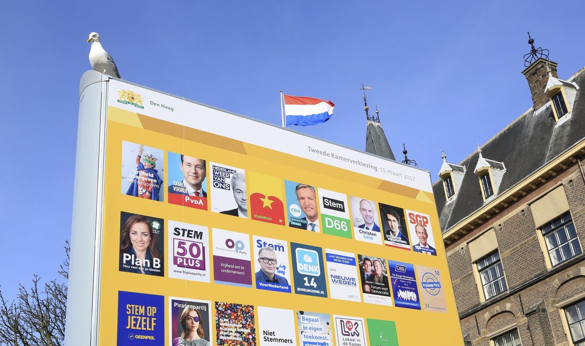 VALIMISPÄEV TULEKUL: 15. märtsi valimistel osalevate Hollandi erakondade postrid.&nbsp;