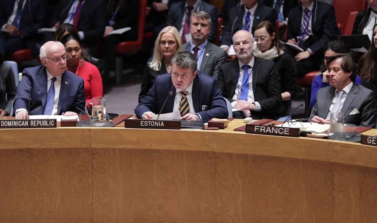 Välisminister Urmas Reinsalu ÜRO julgeolekunõukogu 9. jaanuari kohtumisel