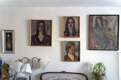 MODELLIKS: Jüri Marrani maalitud portreede seeria Mariina Mälgust ja tema abikaasa Andresest tudengipõlves.