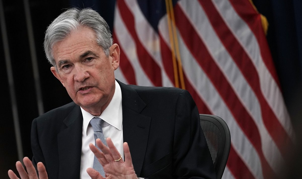 USA keskpanga Föderaalreservi (Fed) juht Jerome Powell intressimäärade tõstmist põhjendamas.