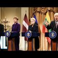 ВИДЕО: В американском телешоу спародировали встречу Трампа с президентами стран Балтии