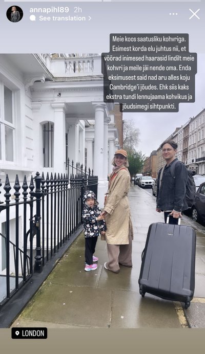 Anna ja Kristjan Pihl perega Londonis