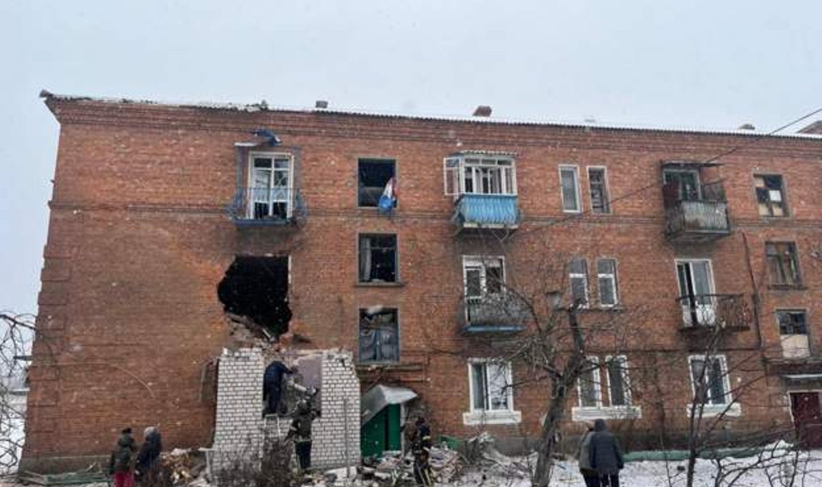 Разрушенный дом в Купянске (Харьковская область)