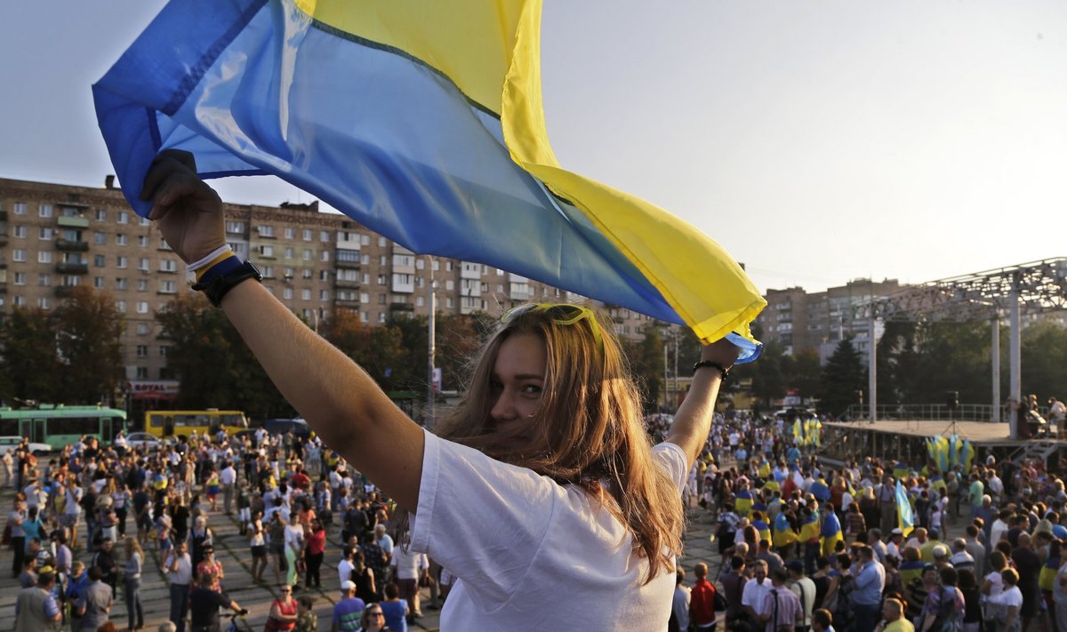 Ukrainlased protesteerivad Mariupolis Vene sissetungi vastu