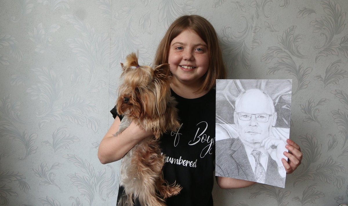 Тринадцатилетняя Виктория нарисовала президента Эстонии