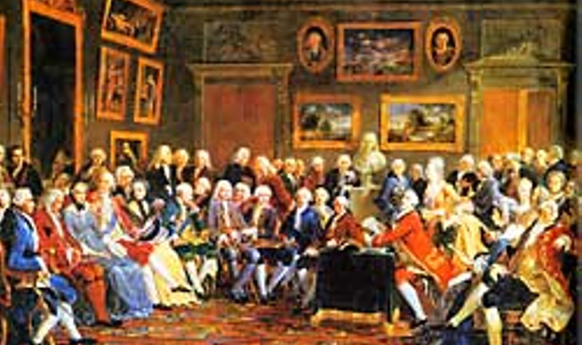 Entsüklopedistid: Gabriel Lemonnier’ maalil “Õhtu madame Geoffrini salongis” on teiste hulgas kujutatud 18. sajandi valgustajad d’Alembert, Montesquieu, Diderot, Malesherbes, Turgot, Rameau jt. Repro