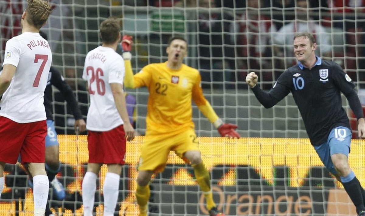 Wayne Rooney viis inglased küll juhtima, aga Poola suutis Kamil Gilki väravast viigistada.