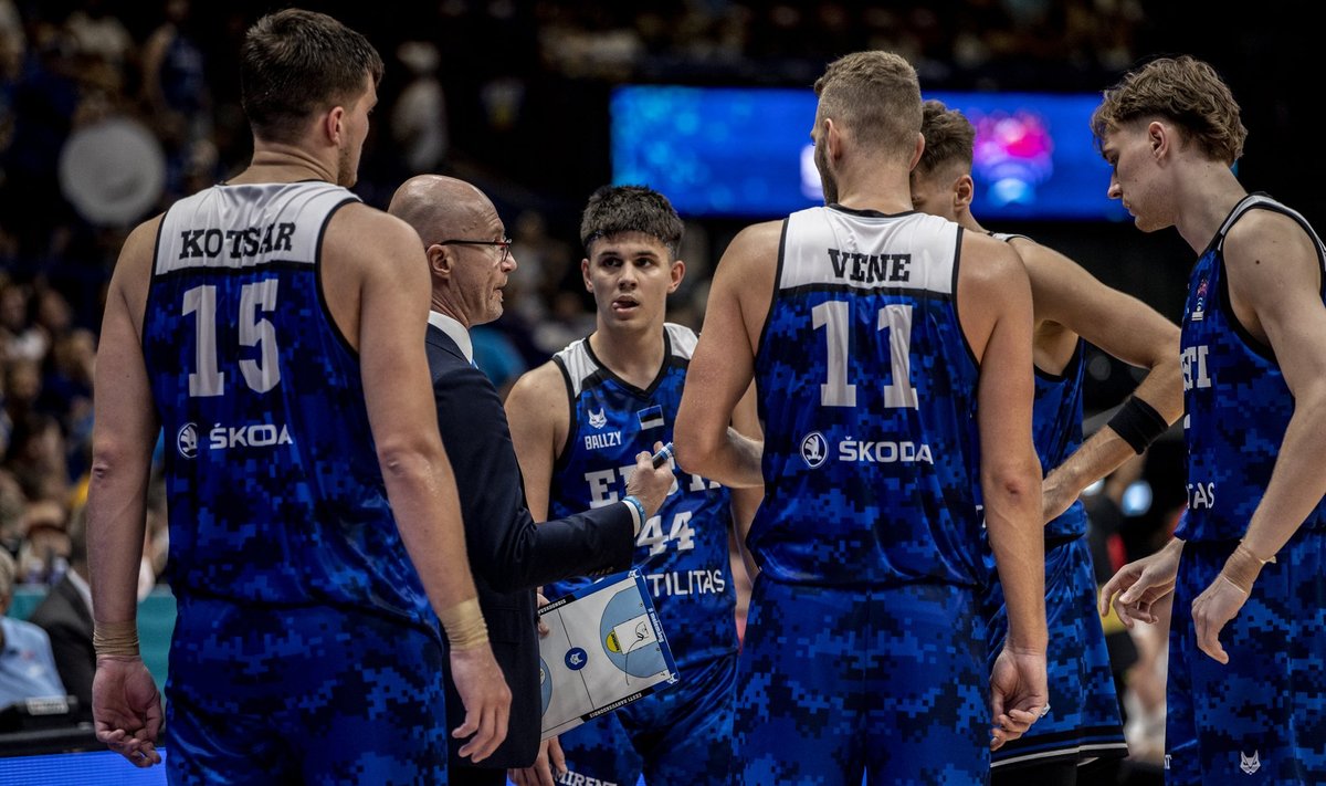 Eesti korvpallikoondis eelmisel aastal peetud EM-valikturniiril.