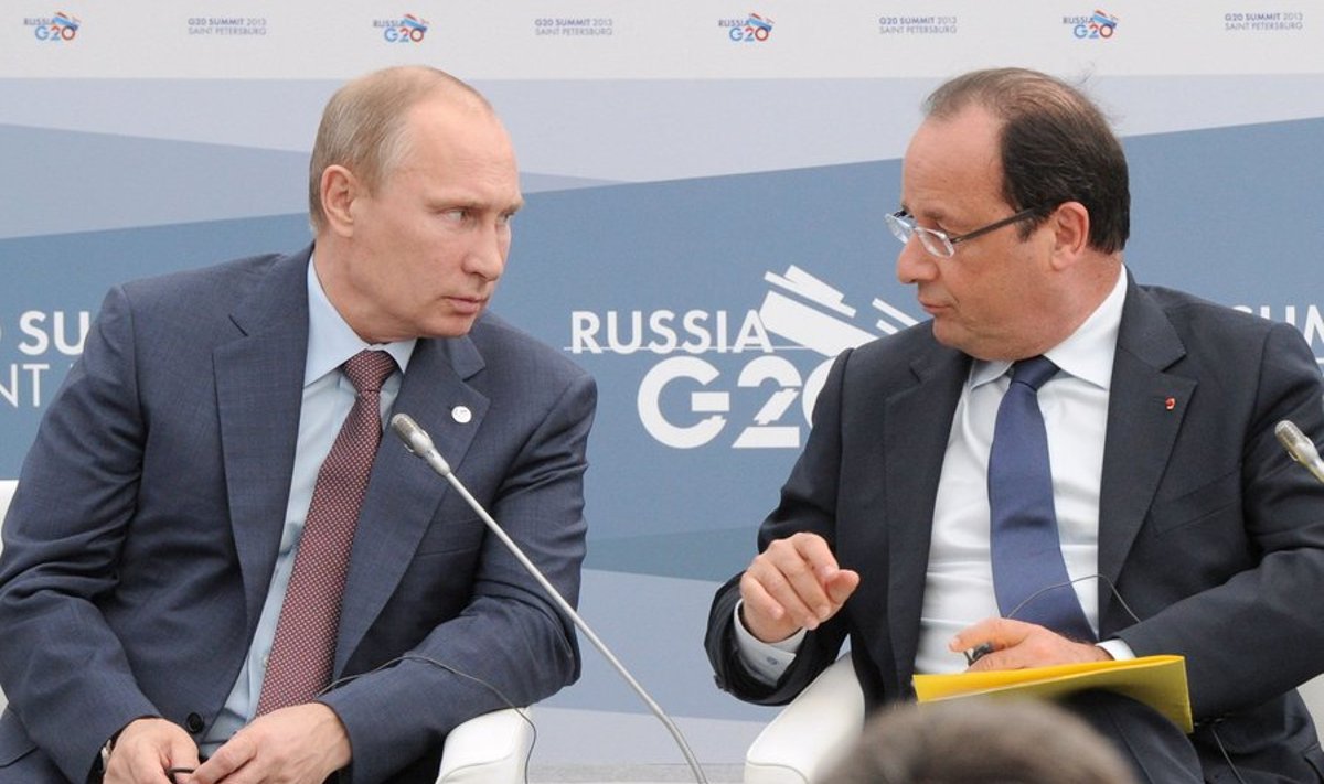 Francois Hollande ja Venemaa president Vladimir Putin.