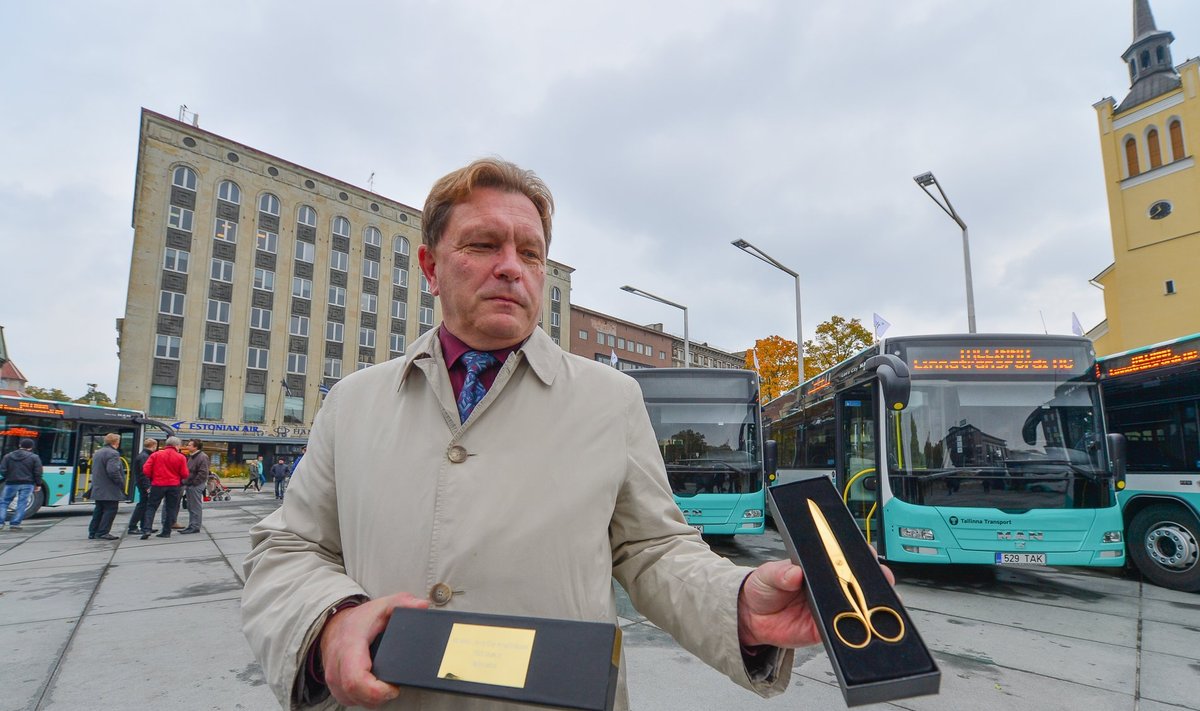 Eelmisel aastal ostis Tallinn 40 uut MAN-i bussi. Pildil Tallinna Linnatranspordi AS-i juhatuse esimees Enno Tamm.
