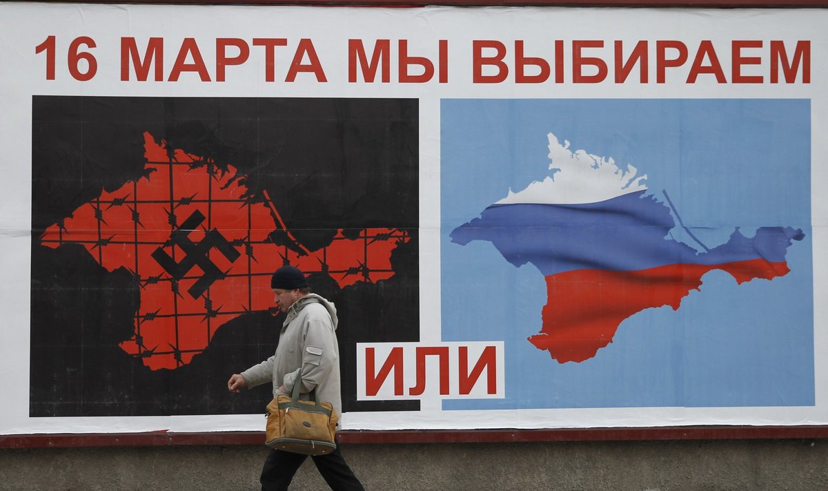 Referendumile kutsuv plakat Krimmis