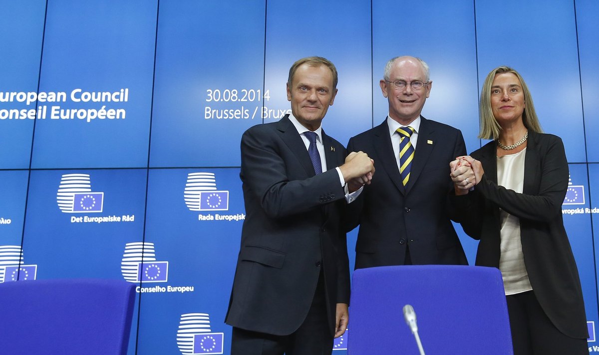 Donald Tusk, Federica Mogherini, Herman Van Rompuy