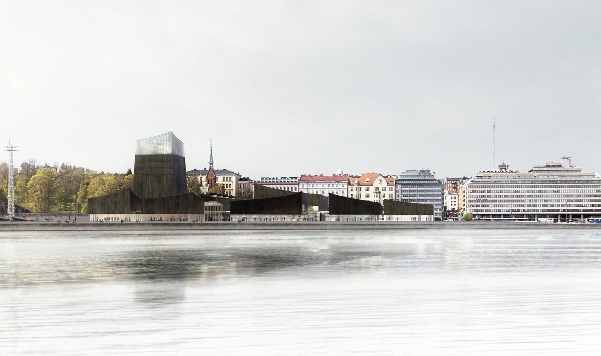 Skeptikud kardavad, et Guggenheimi muuseumi musta värvi fassaad rikub Helsingi neoklassikalise linnapanoraami.