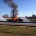 FOTO: Tallinna-Tartu maanteel põles tee ääres BMW