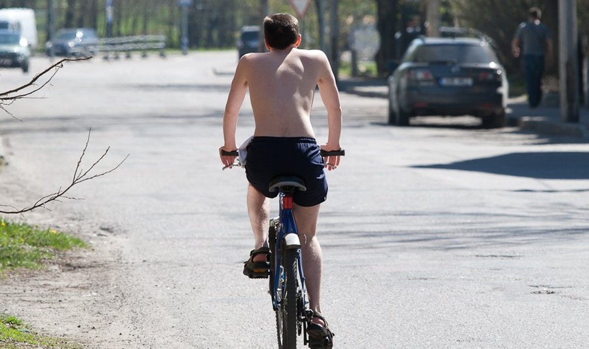 Tüüpiline suvine jalgrattur Tallinnas.