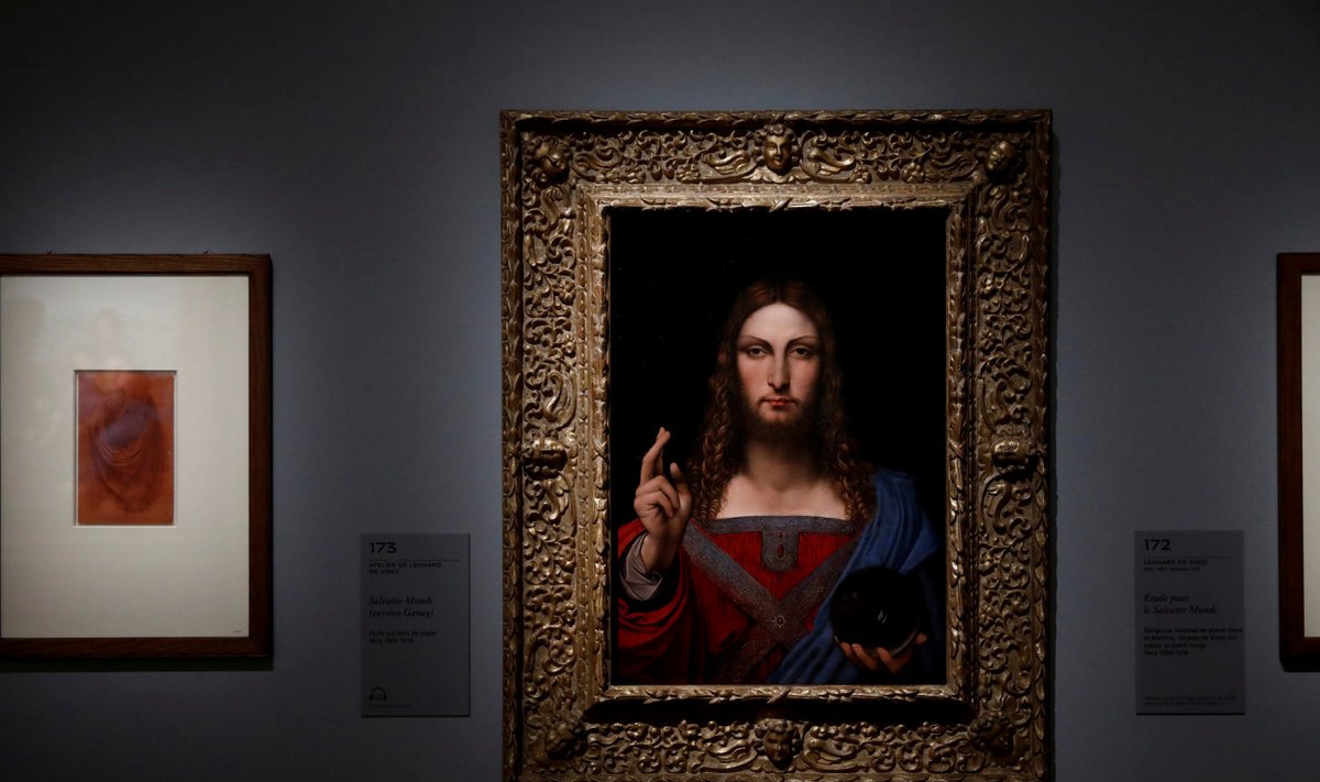 "Salvator Mundi'st" leidub rohkem kui üks variant. See siin on pildistatud Pariisis Louvre'i muuseumis. (Foto: REUTERS)
