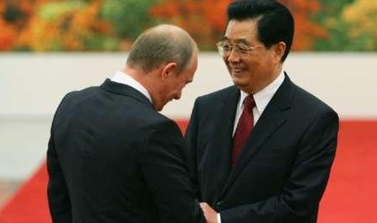 Venemaa peaminister Vladimir Putin ja Hiina liider Hu Jintao.