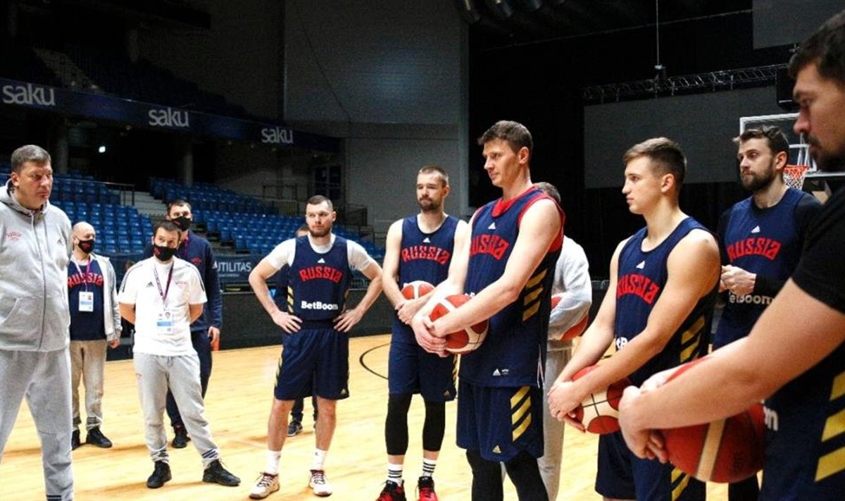 Venemaa korvpallikoondis Saku suurhallis.