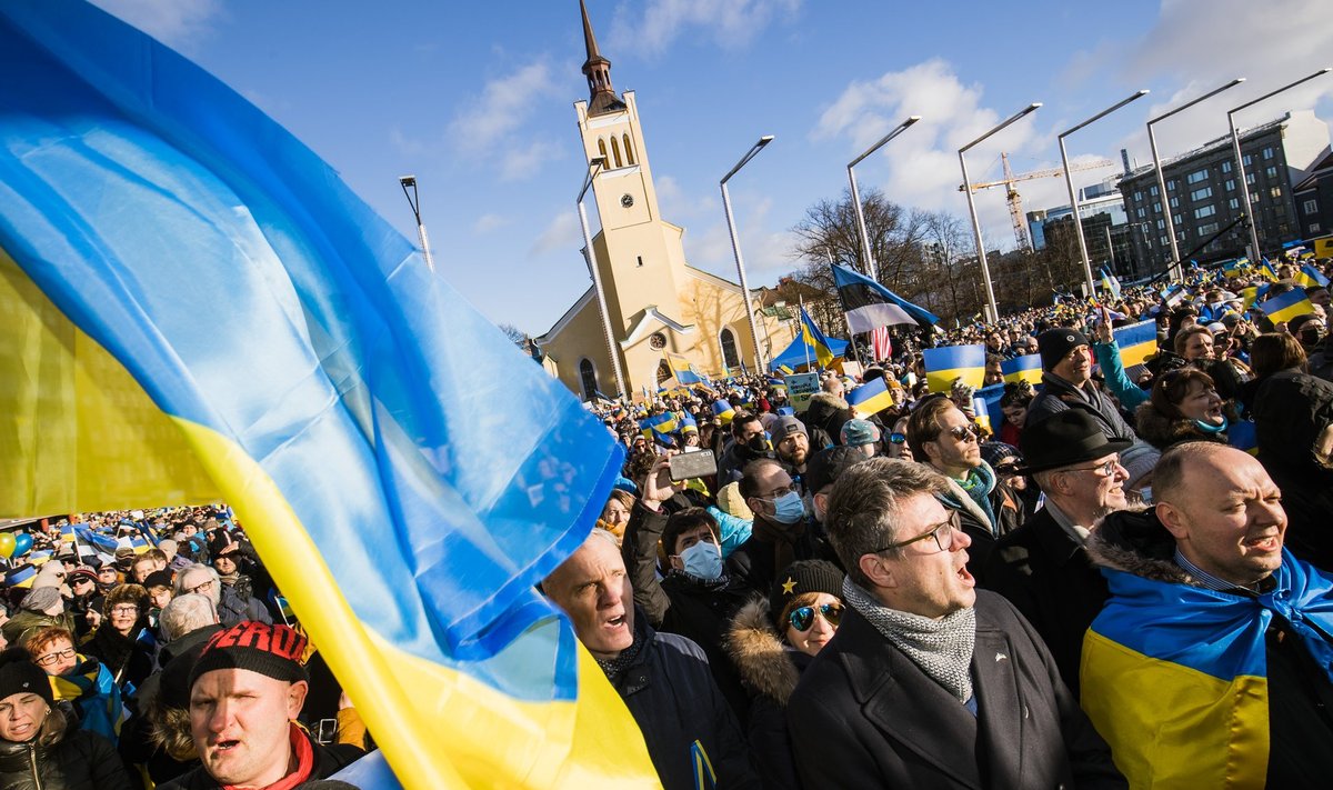 26. veebruaril toimunud meeleavaldus Ukraina toetuseks. 