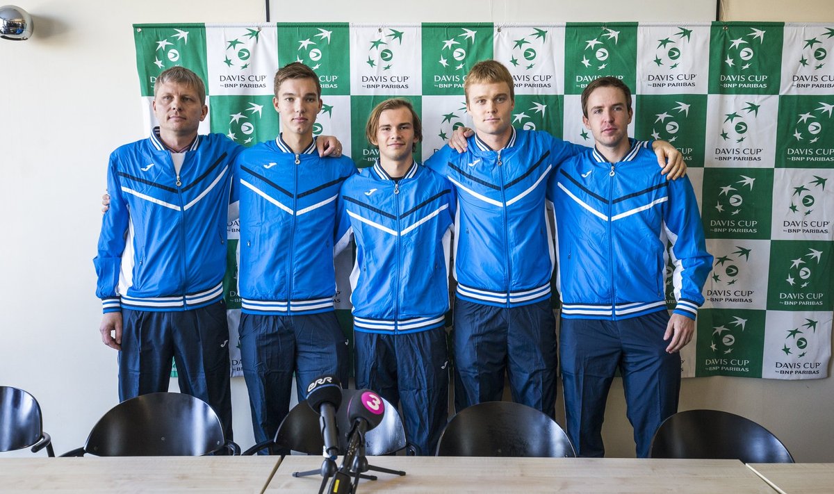 Eesti meeskond Davis Cupi pressikonverentsil