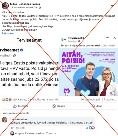 Kuvatõmmis Facebooki postitusest